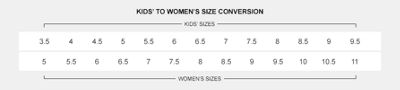 kids shoe size 6 in womens