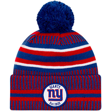 NEW ERA NEW ERA NEW YORK GIANTS NFL HOME STRIPED SIDELINE BEANIE HAT,5597301