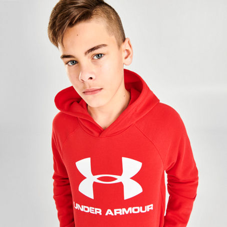 Under Armour Kids'  Boys' Rival Logo Hoodie In Red