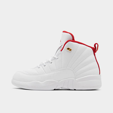 Nike Little Kids' Air Jordan Retro 12 Basketball Shoes In White