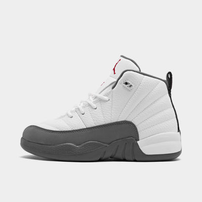 jordan 12 grey and white finish line