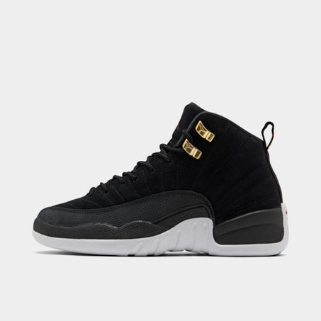 Nike Big Kids' Air Jordan Retro 12 Basketball Shoes In Black