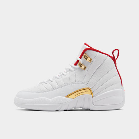 Nike Big Kids' Air Jordan Retro 12 Basketball Shoes In White