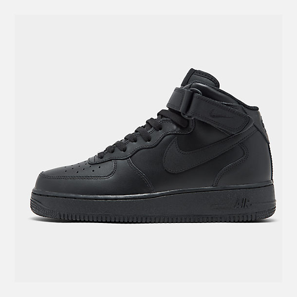 Kids' Grade School Nike Air Force 1 Mid Casual Shoes| Finish Line Right view of Kids' Grade School Nike Air Force 1 Mid Casual Shoes in Black