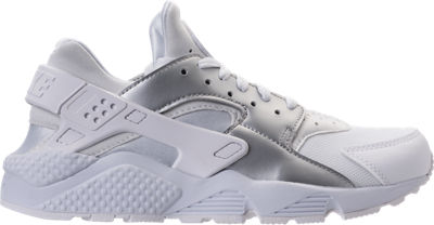 NIKE MEN'S AIR HUARACHE RUN CASUAL SHOES, WHITE/GREY - SIZE 12.0,2282125