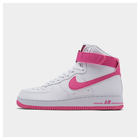 NIKE NIKE WOMEN'S AIR FORCE 1 HIGH CASUAL SHOES IN PINK / WHITE SIZE 6.0 LEATHER,2454811