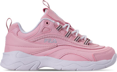 Right view of Big Kids';; Fila Ray Casual Shoes in Chalk Pink/White/Chalk Pink