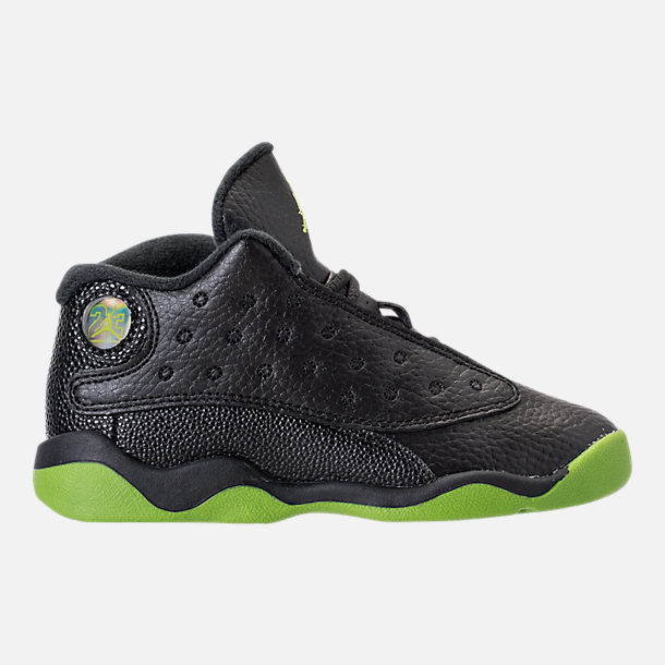 Right view of Kids' Toddler Air Jordan Retro 13 Basketball Shoes in Black/Altitude