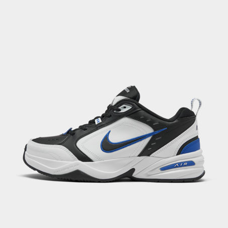 Nike Air Monarch Iv Mens Leather Signature Running, Cross Training Shoes In Black/black/white