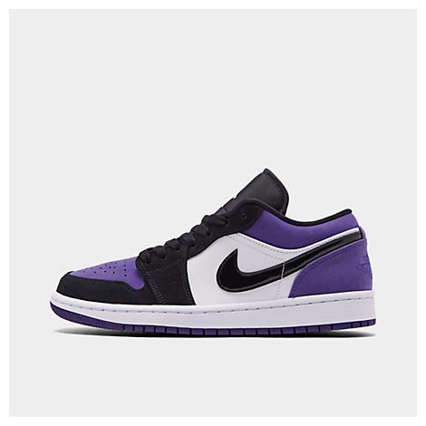 Nike Men's Air Jordan Retro 1 Low Basketball Shoes In Purple/black
