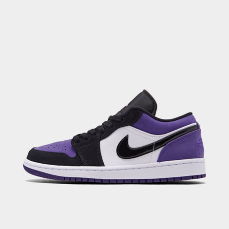 Nike Men's Air Jordan Retro 1 Low Basketball Shoes In Purple/black