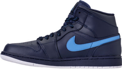 men's air jordan 1 mid retro basketball shoes blue