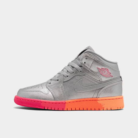 Nike Jordan Girls' Big Kids' Air 1 Mid Casual Shoes In Grey