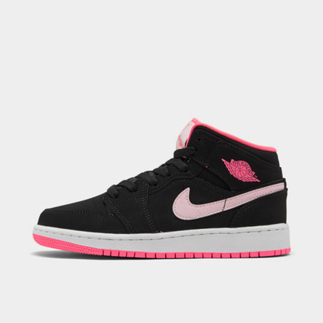 Nike Jordan Girls' Big Kids' Air Retro 1 Mid Casual Shoes In Black