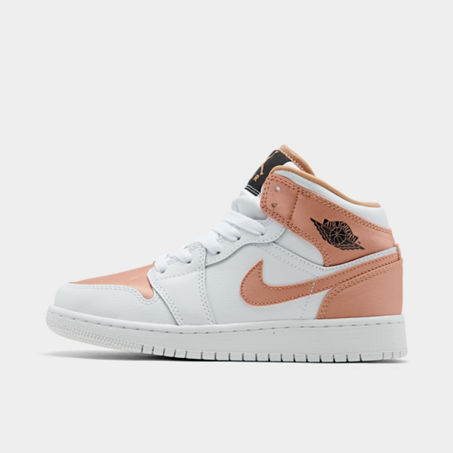 Nike Jordan Girls' Big Kids' Air 1 Mid Casual Shoes In White