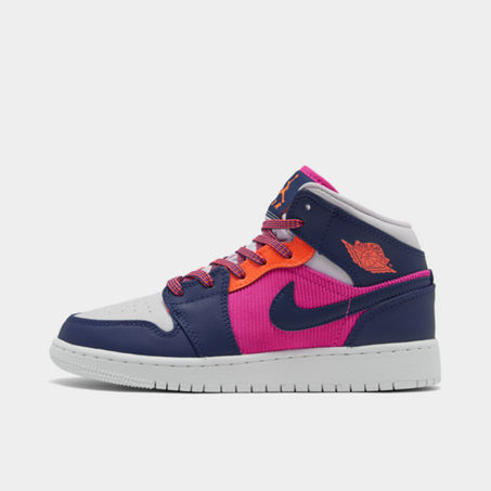 Nike Jordan Girls' Little Kids' Air Retro 1 Mid Casual Shoes In Blue ...