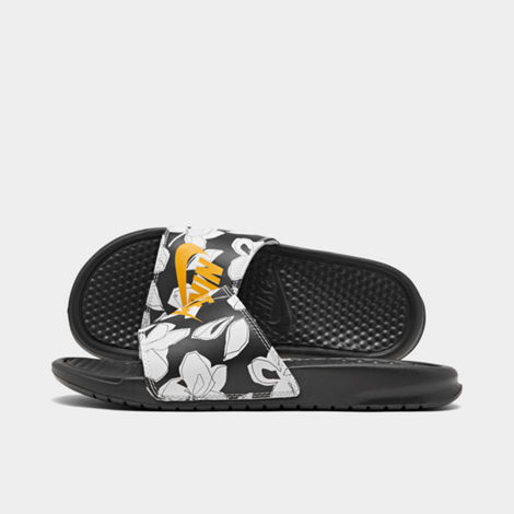 Nike Men's Benassi Jdi Print Slide Sandals In Black