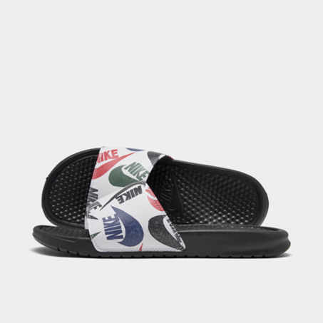 Nike Men's Benassi Jdi Print Slide Sandals In Black