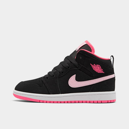 Nike Jordan Girls Little Kids Air Retro 1 Mid Casual Shoes In Black ModeSens