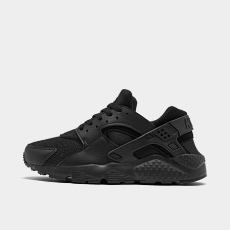 Nike Big Kids Huarache Run Running Sneakers From Finish Line In Black/black/black