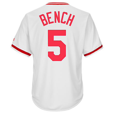 Majestic Men's Cincinnati Reds Mlb Johnny Bench Cooperstown Jersey, White