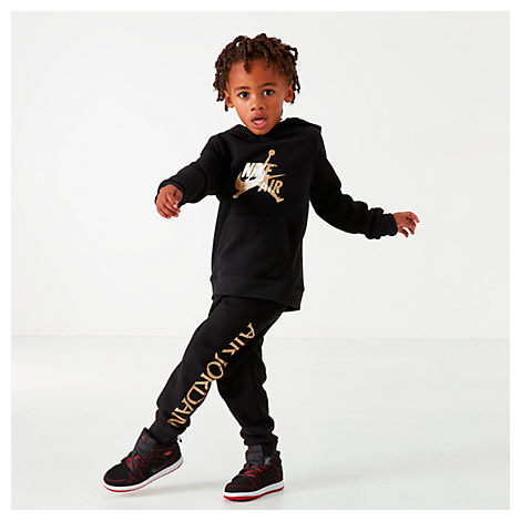 Nike Jordan Boys' Toddler Mashup Classics Hoodie And Jogger Pants Set In Black