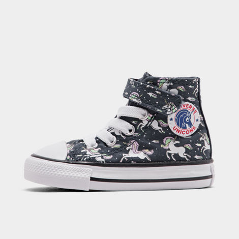Converse Girls' Toddler Chuck Taylor All Star Unicorns Hook-and-loop High Top Casual Shoes In Blue