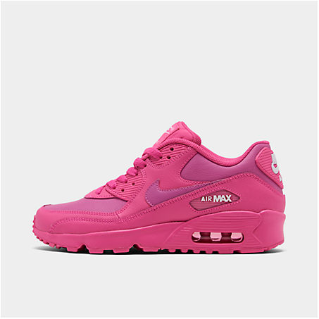 Shop Nike Girls' Big Kids' Air Max 90 Leather Casual Shoes In Pink
