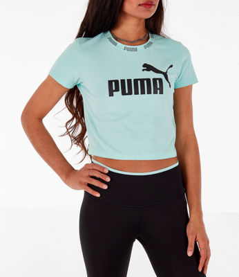PUMA WOMEN'S AMPLIFIED CROPPED T-SHIRT, PINK - SIZE MED,5578385