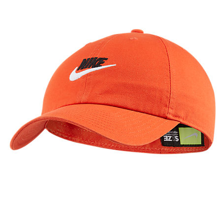 Nike Sportswear Heritage86 Futura Washed Adjustable Back Hat In Orange