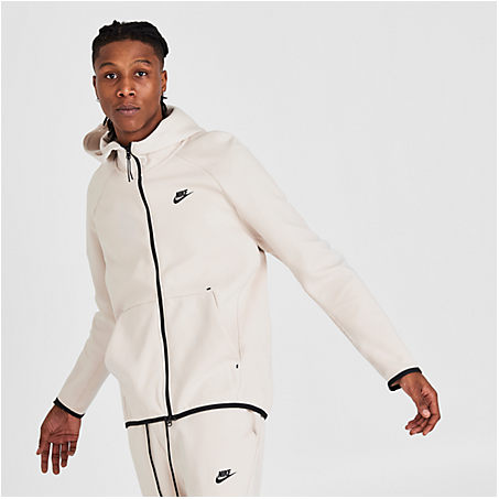 Nike Men's Sportswear Tech Fleece Full-zip Hoodie In White