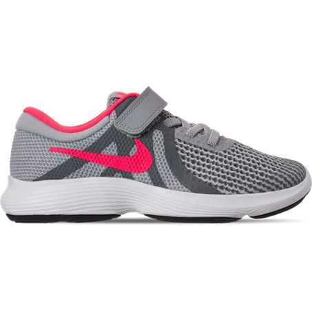 UPC 885259257579 product image for NIKE Girls' Little Kids' Revolution 4 Hook-and-Loop Running Shoes, Grey - Size 3 | upcitemdb.com