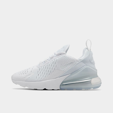 Nike Air Max 270 Little Kids' Shoes In White/white/metallic Silver