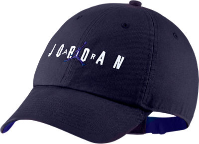 Front view of Jordan Heritage86 Air Strapback Hat in Blackened Blue/Germain Blue