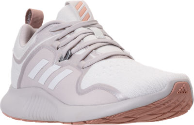 Three Quarter view of Women's adidas Edge Bounce Running Shoes in Footwear White/Grey One/Ash Pearl