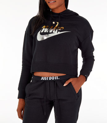 nike sportswear rally metallic hoodie