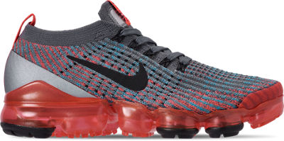 NIKE NIKE WOMEN'S AIR VAPORMAX FLYKNIT 3 RUNNING SHOES IN GREY / RED SIZE 10.0 LACE/KNIT,2487813