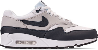 Right view of Men's Nike Air Max 90/1 Casual Shoes in White/Dark Obsidian/Neutral Grey