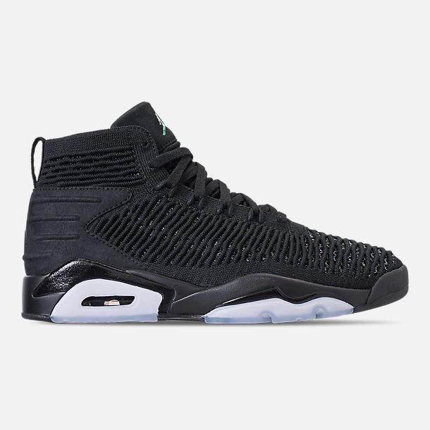 Men's Air Jordan Flyknit Elevation 23 Basketball Shoes| Finish Line Right view of Men's Air Jordan Flyknit Elevation 23 Basketball Shoes in Black/Metallic Silver