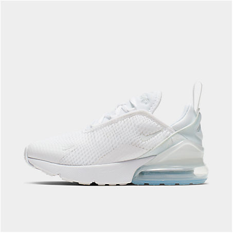Shop Nike Little Kids' Air Max 270 Casual Shoes In White/metallic Silver