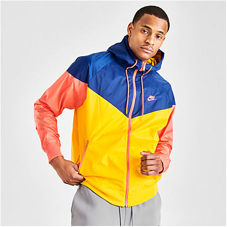 Nike Men's Sportswear Colorblock Windrunner Hooded Jacket In Yellow