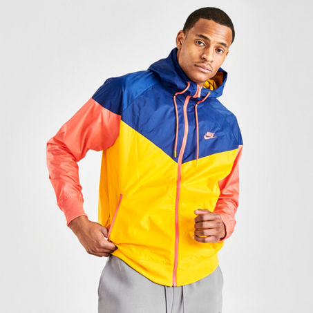 Nike Men's Sportswear Colorblock Windrunner Hooded Jacket In Yellow