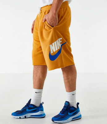 nike fleece shorts yellow