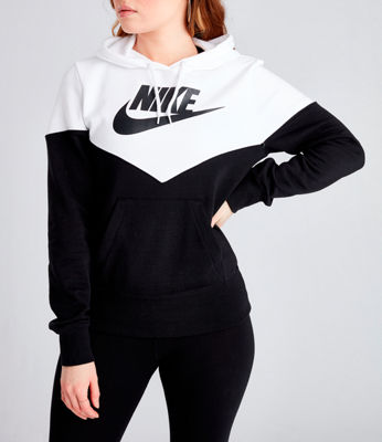 nike hoodie womens black and white
