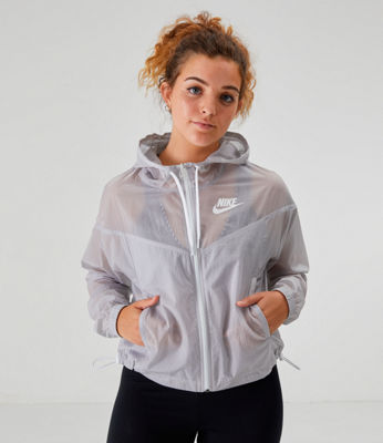 Nike Women's Transparent Windrunner Wind Jacket In White Size Large