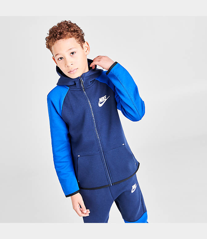 Kids' Nike Sportswear Tech Fleece Full Zip Jacket| Finish Line Nike Sportswear Full Zip Hoodie for Women game royal