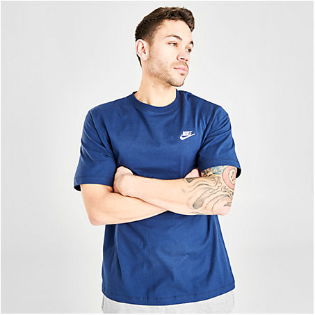 Shop Nike Sportswear Club T-shirt In Midnight Navy/white