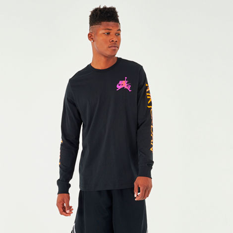 Nike Jordan Men's Mashup Classics Long-sleeve T-shirt In Black