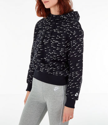Women's Nike Sportswear Allover Print Crop Hoodie| Finish Line