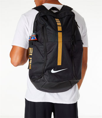 nike hoops elite pro backpack black and gold